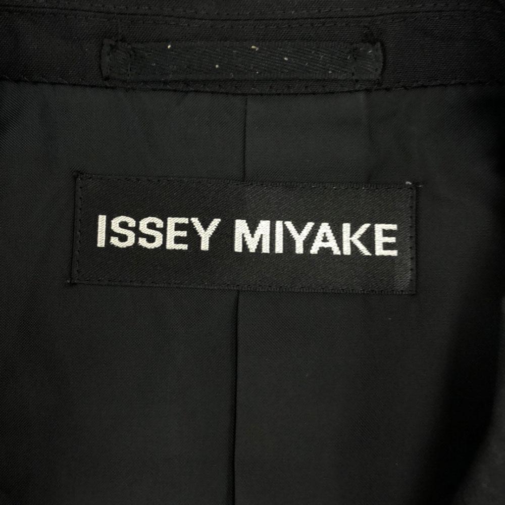 ISSEY MIYAKE Herren Blazer aus Wollmischung, maßgeschneidert, 2 schwarz, gebraucht, hergestellt in Japan