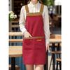 1pc Unisex Adjustable Apron with Pockets,Polyester 100% Non-Stretch, Regular Fit, Sleeveless, H-Shaped Hem, Woven for Cooking, Baking,Restaurant Staff