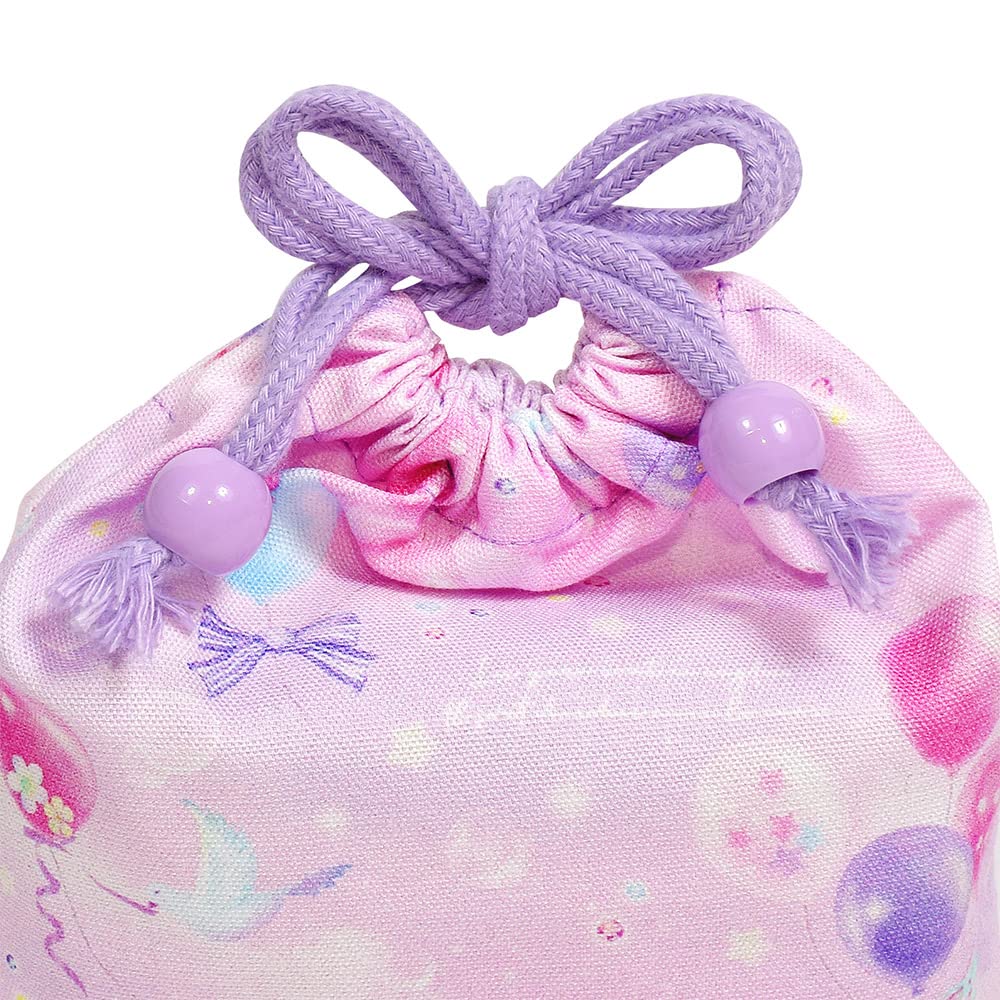 COLORFUL CANDY STYLE Small Drawstring Bag for Perfect for Elementary School Entrance and with Pastel Balloons Girls, Kindergarten, (N3585400)
