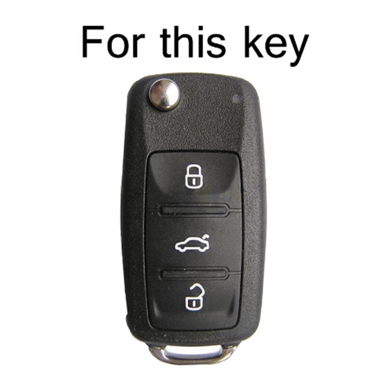 Car Key Cover Case Holder Keychain For Vw Volkswagen Polo Golf Passat Beetle Caddy T5 Up Eos Tiguan Jetta For Skoda Octavia A5