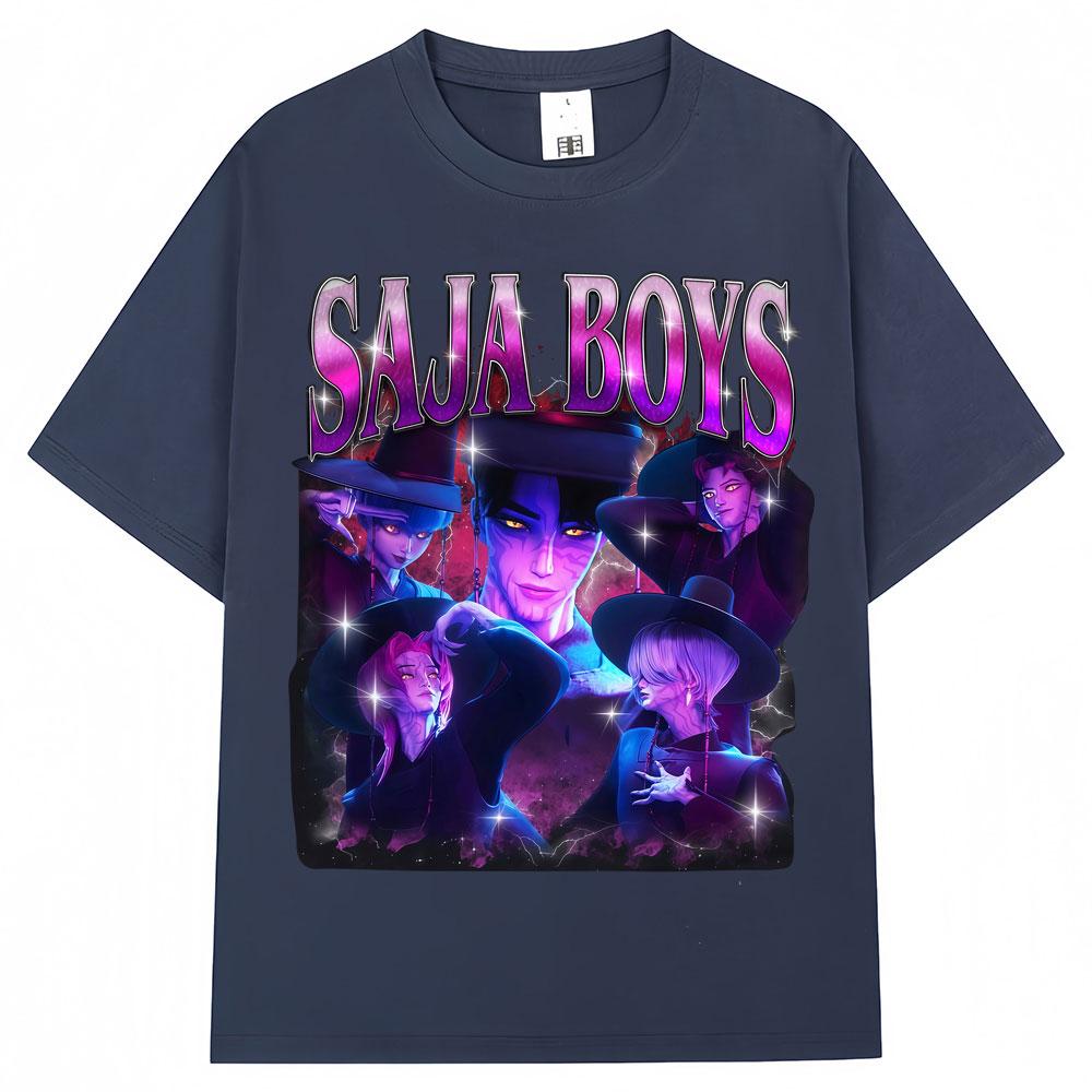 Žhavé Anime KPop Lovci démonů Saja Chlapecká trička Harajuku Vintage Manga Pánská Dámská trička Volná Bavlněná Ležérní Trička Streetwear