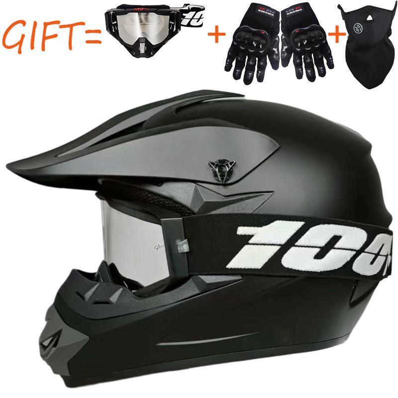 Equipped With 100% Goggles + Gloves Mask Off-road Helmet Mountain Biking Downhill Youth Go-kart