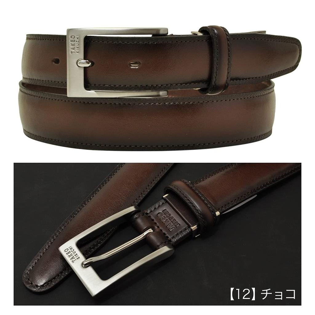 Takeo Kikuchi Genuine Leather Belt 507019 Black Men's [01]