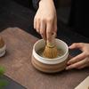 Japanese style tea bowl, new handmade retro thread matcha bowl, ceramic dry brewing bowltea ordering tool accessories