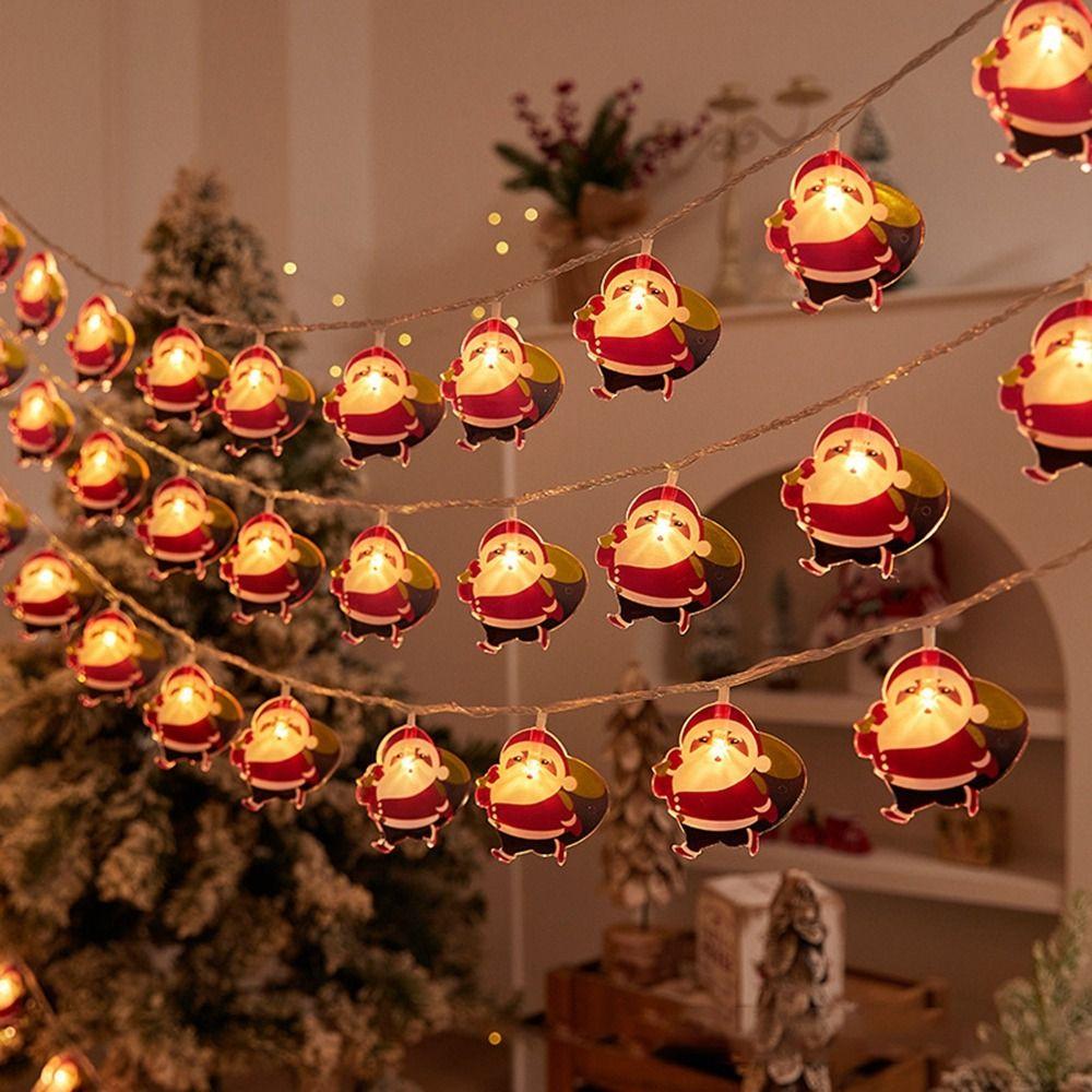 Santa Claus Snowman Christmas LED String Warm Light Garland Lights New Festival Lamp  Christma