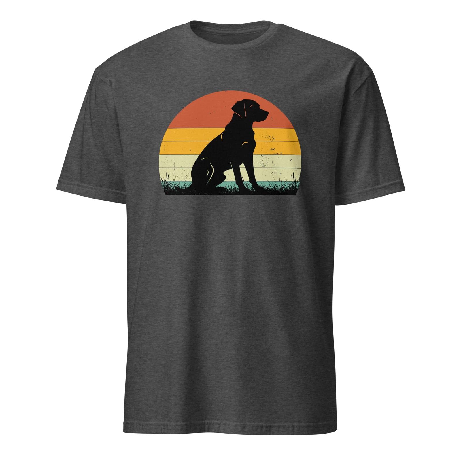 Retro Sunset Dog Unisex T-Shirt, pet animal walking canine puppy hiking XXXL