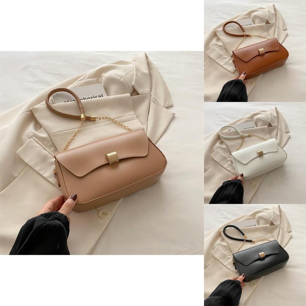 Elegant Pu Leather Chain Shoulder Bag For Women Trendy 2024 Street Style Small Square Bag
