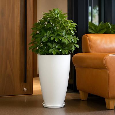 Blossom 18 Inch Solid White Flower Pot| Lightweight & Durable for Indoor/Outdoor | for Big Size Plants/Flower | Flower Pot for Living Room