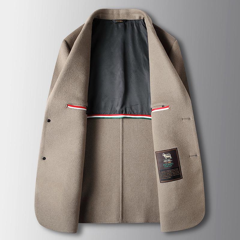 Autumn and Winter Handmade Double-sided Single West Middle-aged and Young People Solid Color Business Wool Suit Jacket