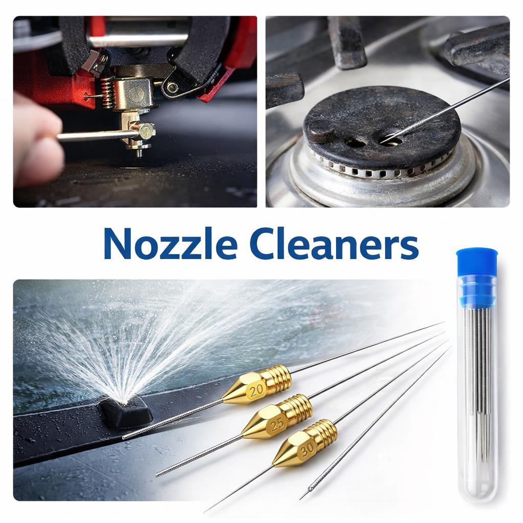 10Pcs Stainless Steel Cleaning Nozzle Tool Kit for Car Windscreen Jet Washer Shower Head 3D Printer Jets Gas Stove Vent Hoses Windshield Washer 1