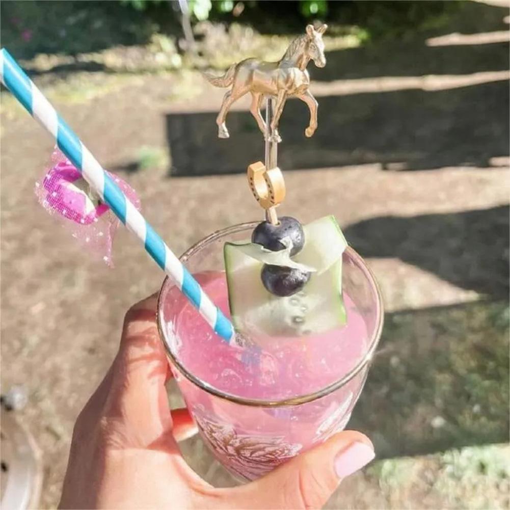 Drink Stirrers With Horse Shape Easy Cleaning Swizzle Sticks For Equestrian Events