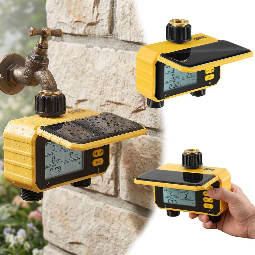 Automatic Timing Solar Automatic Irrigation Device Dual-channel Watering Timer Household Use