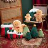 Festive Christmas Tree & Gingerbread Man Plush Cushion, New Year Gift & Wreath