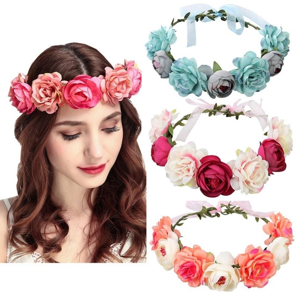 Bohemia Floral Headband Cloth Bridal Garland New Hair Bands  Birthday Party