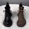 Soft Leather and Velvet Women's Cotton Boots Women's Fashion Faux Leather Short Boots Thick Sole Warm Lined Winter Ankle Boots