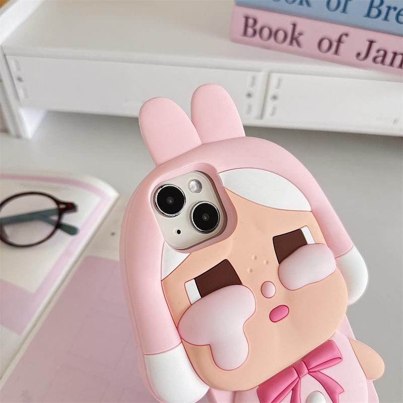 Trauriger Hase Alice Cartoon iPhone 14/13/12 Pro/Pro Max Hülle Cover