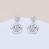 S925 Silver Floral Rose Stud Earrings with Gold Retention for Women