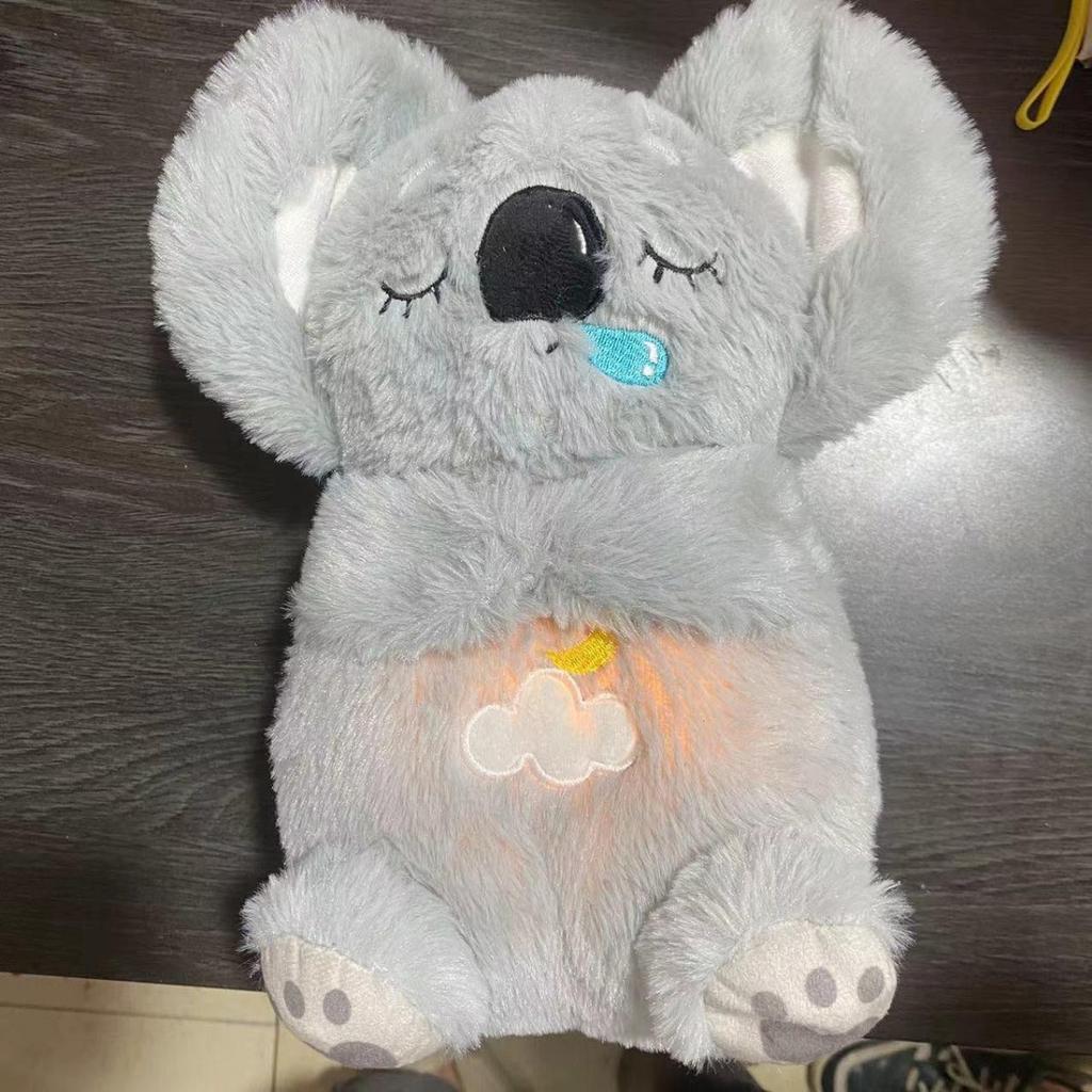 HOMZY Plush Koala Children's Sleep Doll and Music Light 5 Mode Ear-moving Baby Soothing Plush Doll Rhythmic Breathing Sleep Companion