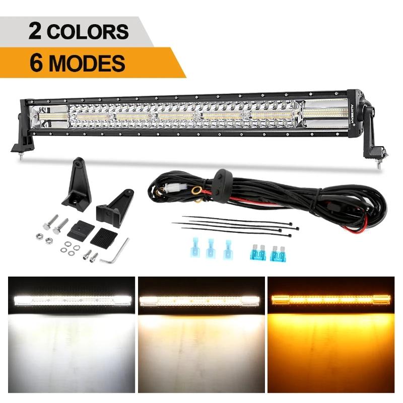Auxbeam 22/30/42inch 6 Modes Combo Beam LED Work Light Bar with Memory Function for Truck Pickup Offroad
