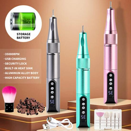 Electric Nail Drill 203: 45000 RPM Manicure & Pedicure File for Nail Removal & Polishing