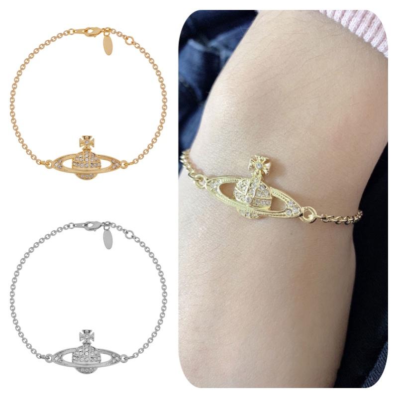 Westwood Mini Bas Relief Chain Bracelet Vintage Adjustable Women Gifts