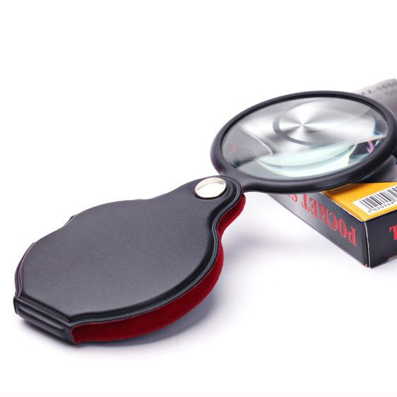 Chuda 10x 50mm Folding Leather Pocket Magnifier Case