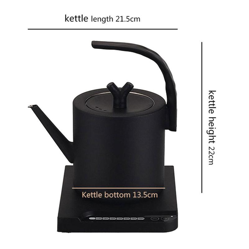 220V Electric Coffee Pot 1000ml Hot Water Jug Temperature-Control Heating Water Bottle Stainless Steel Gooseneck Tea Kettle