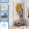 Floor Standing Bedroom Mobile Coat Rack Indoor Drying Storage Shelf Clothes Organizer with Hooks Homewear Hanger