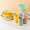 16Pcs Wheat Straw Dinnerware Set Eco Friendly Tableware Unbreakable Kitchen Cutlery Dishes Eating Cutlery Camping Service for 4