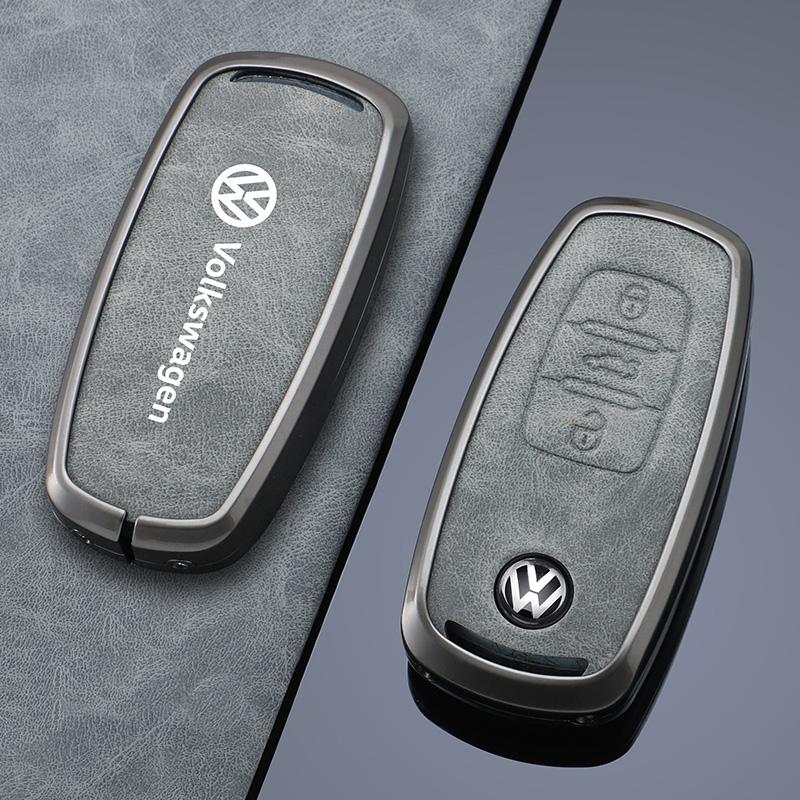 Do VW Wysokiej Jakości Skórzane Etui na Kluczyk Samochodowy Pokrowiec Obudowa Uchwyt na Brelok Do Volkswagen VW Tiguan Touran Caddy Beetle Jetta Eos Golf Po