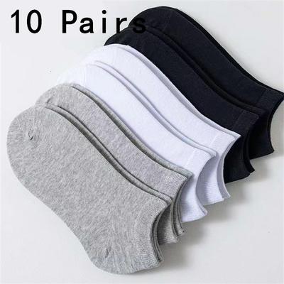 1/10 Pairs Casual Breathable Socks Boat Socks For Women Men Invisible Low Cut Silicone No-show Ankle Socks Sports Leisure Socks