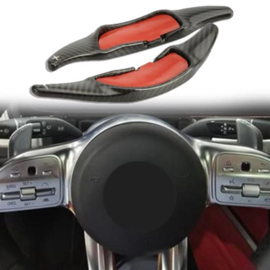 

2 шт. сменный подрулевой переключатель автомобиля, карбоновый нержавеющий чехол, волокно, удлинитель переключателя рулевого колеса для