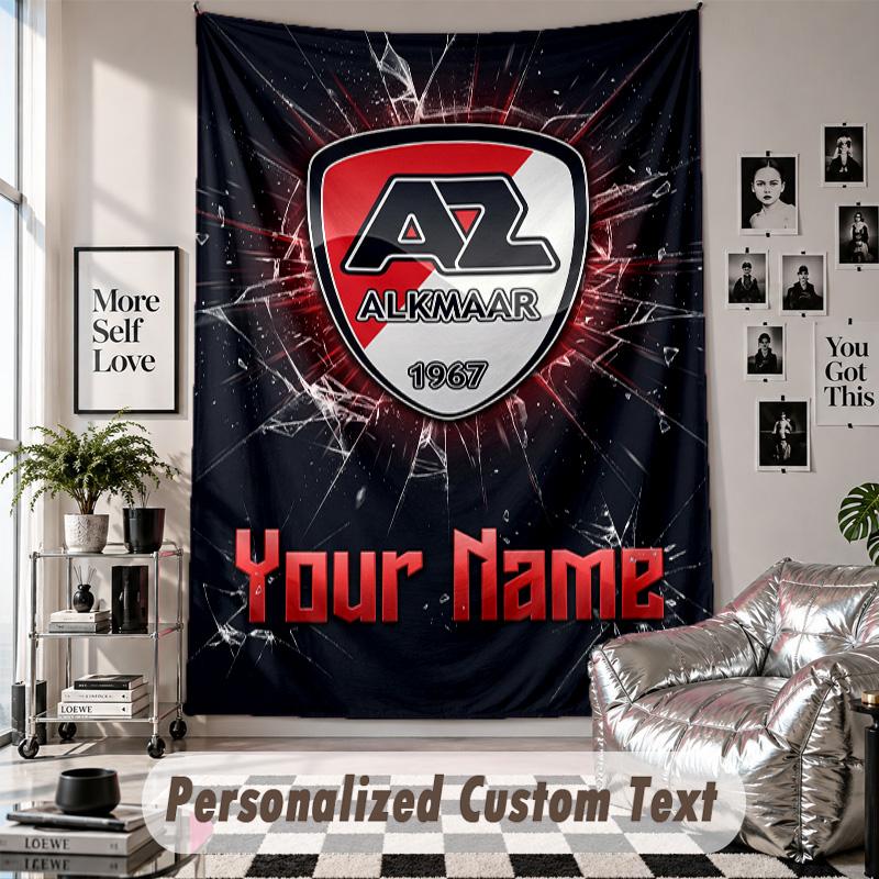 Wall Hanging Tapestry With Custom Name & Text, AZ Alkmaar Decorative Tapestry For Bedroom