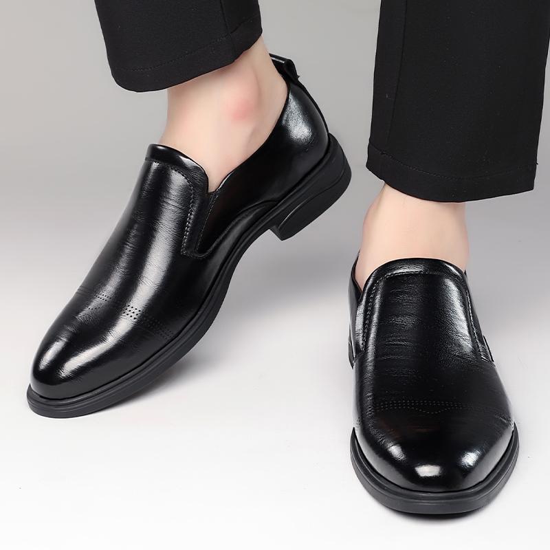 FashionHigh Quality Brand Men's Genuine Leather Shoes Glossy Business Shoes Men's Conference Formal Shoes Casual Loafers for men