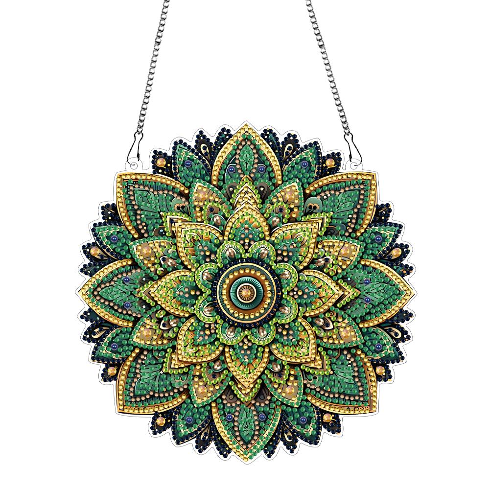 

Mandala Acrylic Special Shape Hanging Table Top Diamond Painting Mirror Kit Diamond Painting Mirror Decor for Home Office Decor