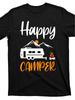 Unisex T-shirt Happy Camper T-shirt Hch2599048 Black Product Image - Unisex Holiday Gift Casual Outing 2026 New T-s