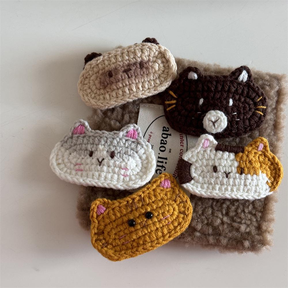 Handmade Hairpins Cat Children's Hair Accessories Crochet Hair Clips  for Women & Men