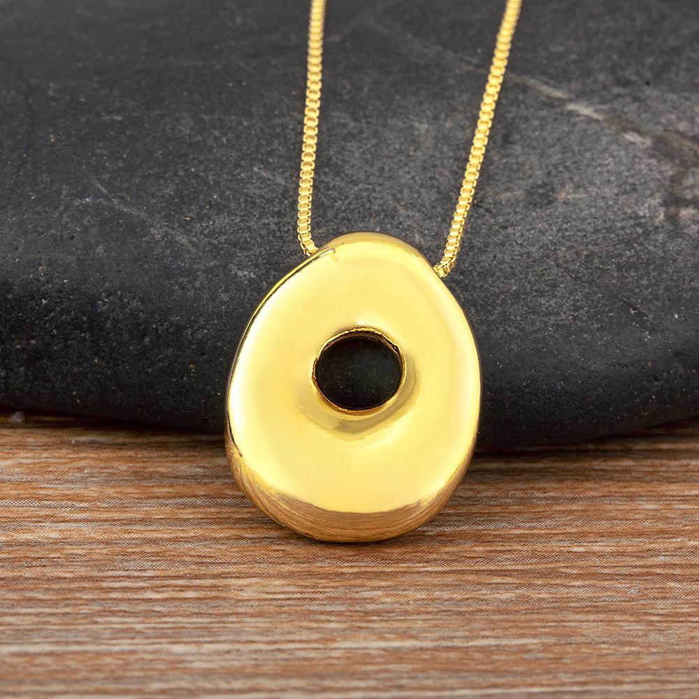 Nidin High Quality Creative Trend A-Z Letters Charm Pendant Necklace For Female Male Name Initials Alphabet Jewelry Accessories