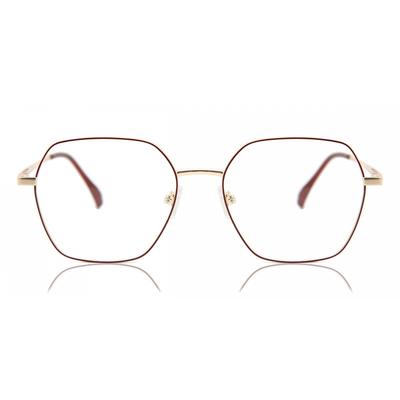 Full Rim Geometric Gold Red Addisone 911f Fashion Men Eyeglasses