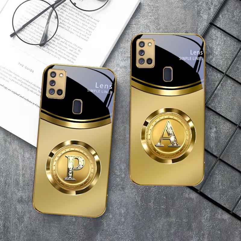 Der brillante Buchstabe B Für Samsung A 31 32 A33 A34 35 14 A15 13 A16 25 A26 50 52 53 54 55 56 70 71 72 73 Goldene Glas Handyhülle