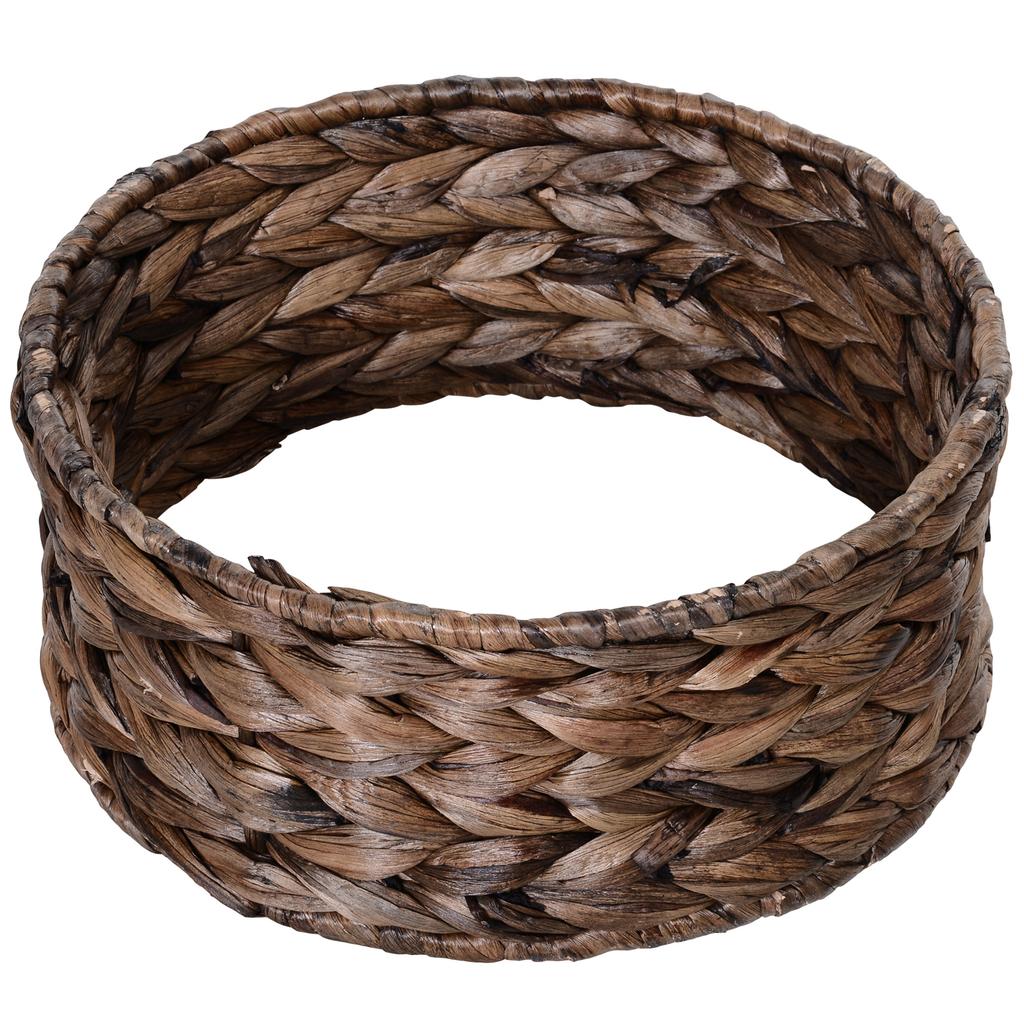 Water Hyacinth Cat Basket With Cushion Cat Bed Pet Bed 50 Cm X 42 Cm X 60 Cm Brown And Beige