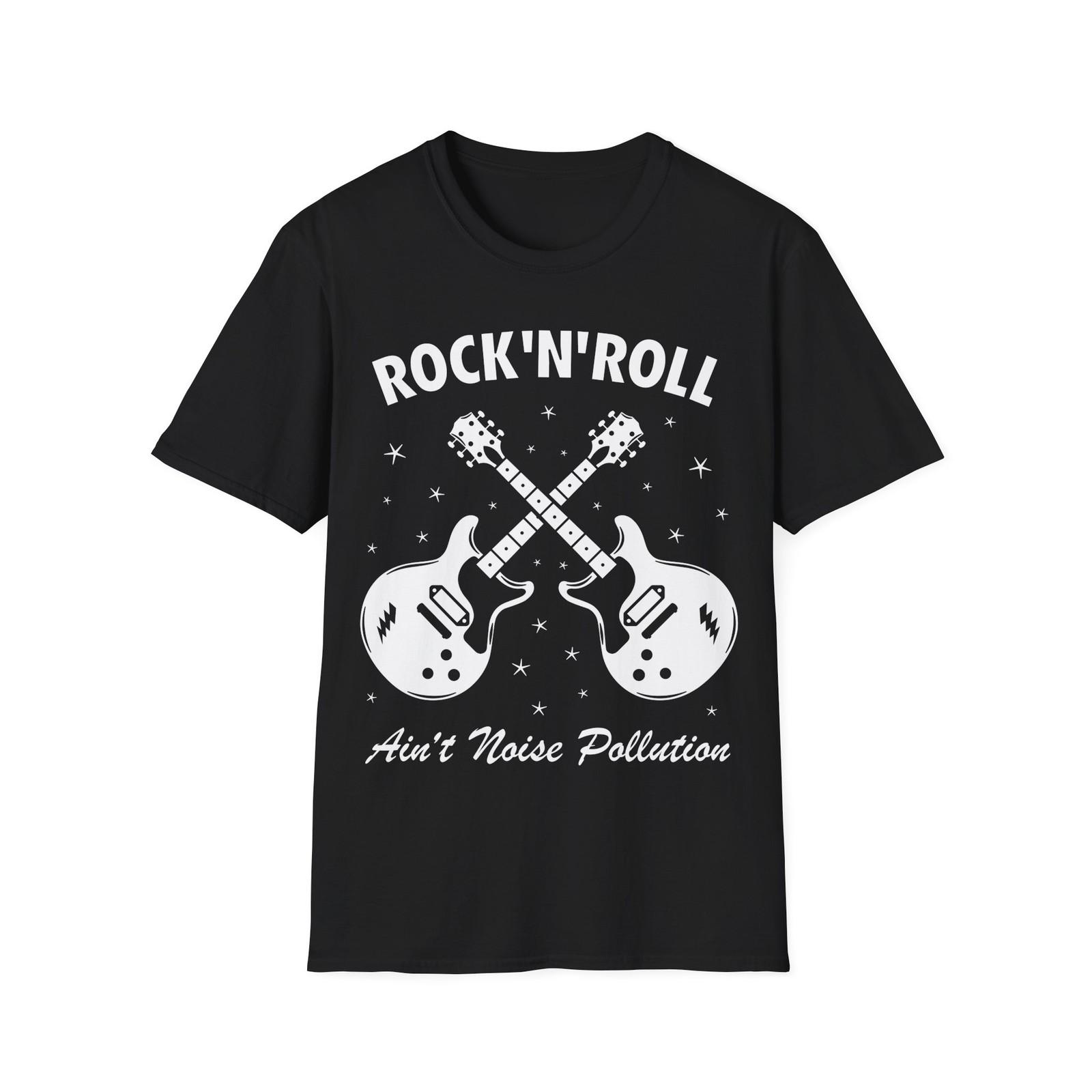 Футболка с надписью Rock N Roll Ain t Noise Pollution (Рок-н-ролл — это не шумовое загрязнение), Классическая футболка с изображением рок-музыки 3XL