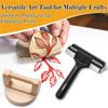 AEE4-2Stk Holzblockdruck-Baren mit Gummi-Farbwalze, Blockdruck-Set zum Basteln, Drucken, Einfärben