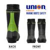 Nanaroku Marine Safety Boots No. 76-2507 Green/Gray, Size S (24.0-24.5cm), Waterproof Safety Boots, Work Boots, Rain Boots with Toe Cap, Prono