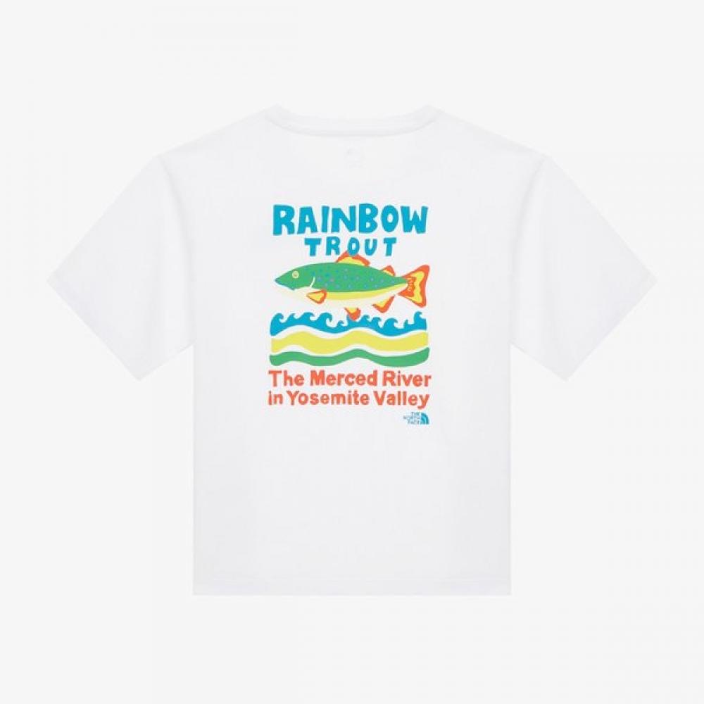 

The NorTh Face Kids Rive MaTe ShorT Sleeve Round T whiTe nT7ur06s WHITE/160