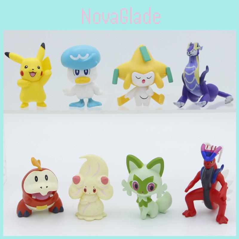Set Of 8 Cartoon Pokemon Pikachu Mini Figures 5cm Size, Non-electric, Static Display