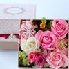 Azurosa Konservierte Blumenbox, Geschenk, Quadratisch, Nie verwelkende Blumen, Duft, Rosenrosa Mischung