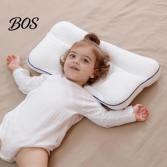 Orthopedic Memory Foam Pillow Kids for 6 Months To 8 Years, Ergonomic Cervical Support Baby Stomach Sleeping with Alignment Toddler Pillow, Breathable