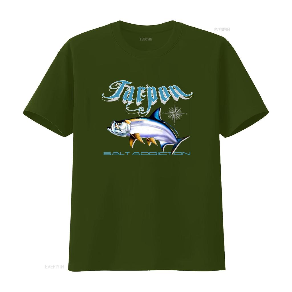 Salt Addiction Tarpon Fishing T Shirt Flats Design with Life Rod Reel Lure Baits vintage Washed Stylish Stretched graphic Soft