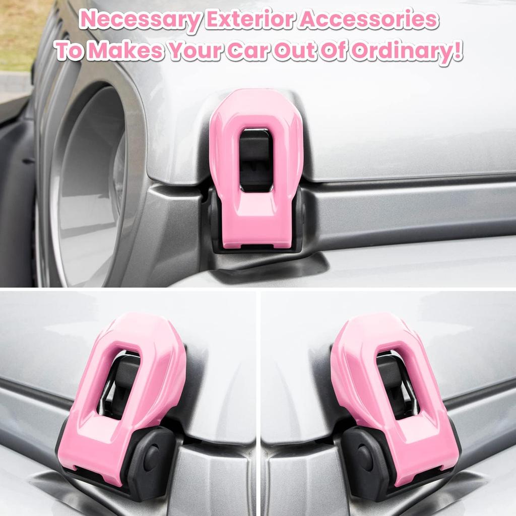 Hood Latch Lock Catch Brackets Cover for 2018-2024 Jeep Wrangler JL JLU Unlimited Sports Freedom Sahara Rubicon Gladiator JT 2-Door & 4-Door Exterior